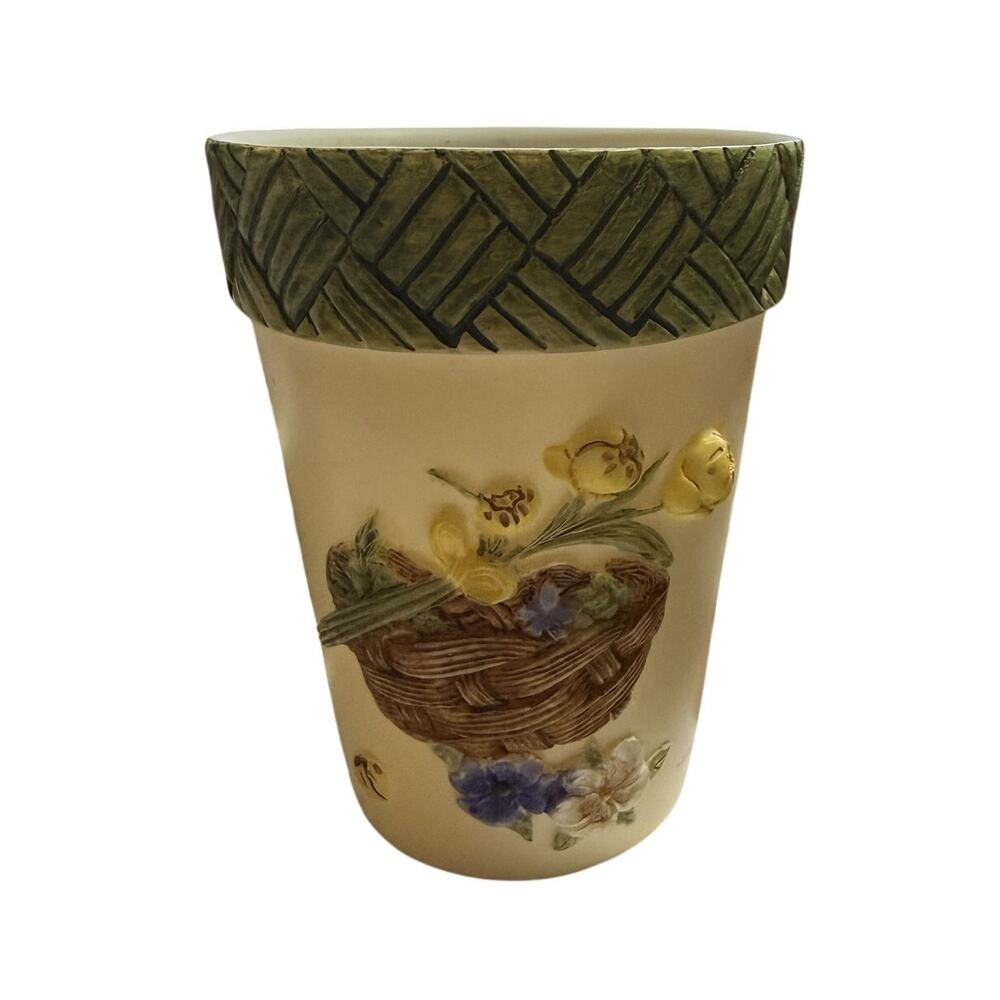 Garden of Eden Bathroom Tumbler Cup/Flower Pot      4.5" x 3"